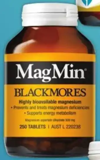 Malouf Pharmacies BLACKMORES MagMin 250 Tablets offer