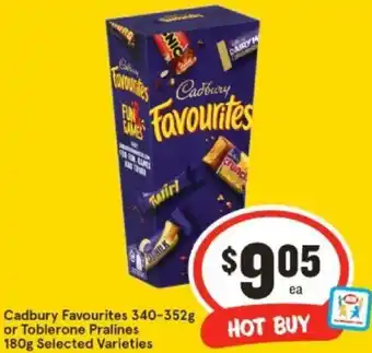 Cadbury Favourites 340-352g or Toblerone Pralines 180g