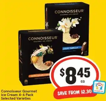IGA Connoisseur Gourmet Ice Cream 4-6 Pack offer