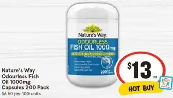 IGA Nature's Way Odourless Fish Oil 1000mg Capsules 200 Pack offer