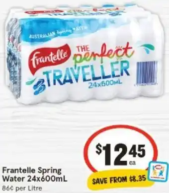 IGA Frantelle Spring Water 24x600mL offer