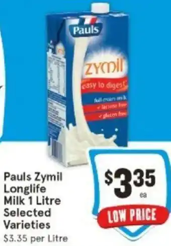 IGA Pauls Zymil Longlife Milk 1 Litre offer