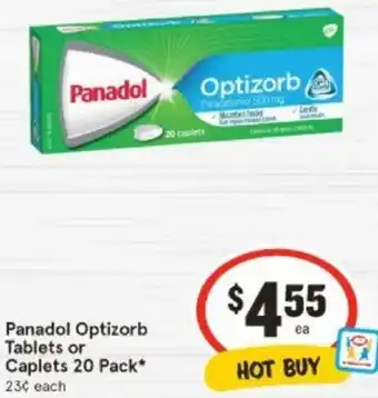 IGA Panadol Optizorb Tablets or Caplets 20 Pack offer