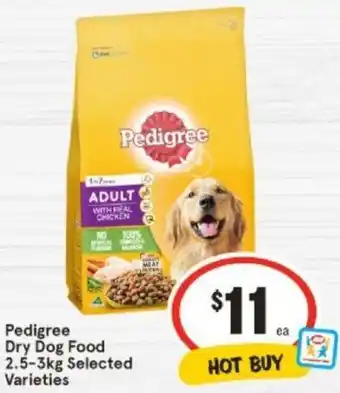 IGA Pedigree Dry Dog Food 2.5-3kg offer