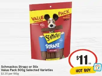 Schmackos Strapz or Stix Value Pack 500g