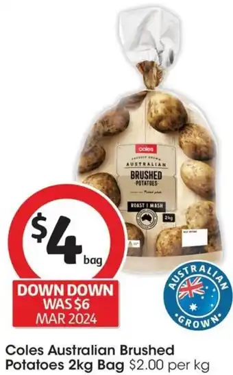 Coles Coles Australian Brushed Potatoes 2kg Bag offer