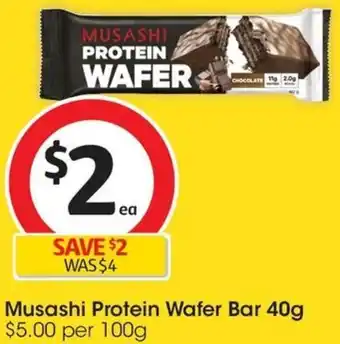 Coles Musashi Protein Wafer Bar 40g offer