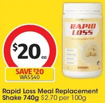 Coles Rapid Loss Meal Replacement Shake 740g offer
