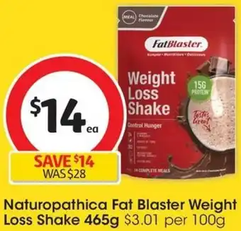 Coles Naturopathica Fat Blaster Weight Loss Shake 465g offer
