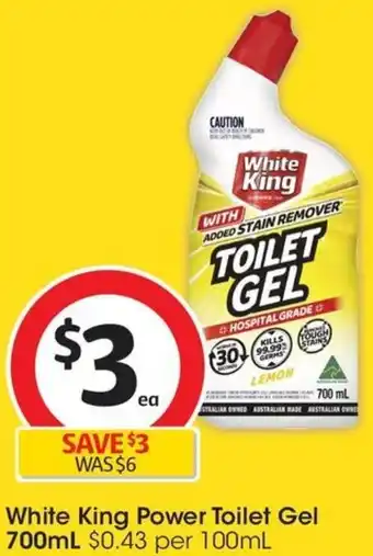 Coles White King Power Toilet Gel 700mL offer