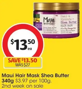 Coles Maui Hair Mask Shea Butter 340g offer