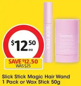 Coles Slick Stick Magic Hair Wand 1 Pack or Wax Stick 50g offer