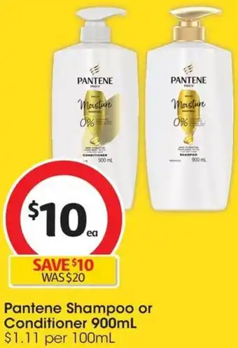 Coles Pantene Shampoo or Conditioner 900mL offer