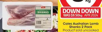 Coles Coles Australian Lamb Shanks 2 Pack offer