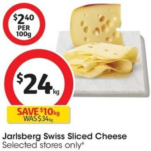 Jarlsberg Swiss Sliced Cheese offer at Coles