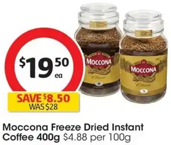 Coles Moccona Freeze Dried Instant Coffee 400g offer