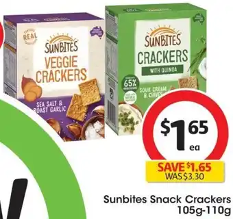 Coles Sunbites Snack Crackers 105g-110g offer