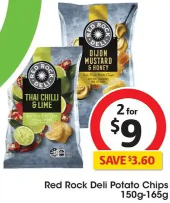 Coles Red Rock Deli Potato Chips 150g-165g offer