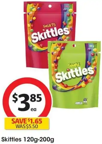 Coles Skittles 120g-200g offer