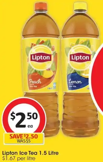 Coles Lipton Ice Tea 1.5 Litre offer