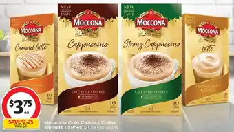 Coles Moccona Café Classics Coffee Sachets 10 Pack offer