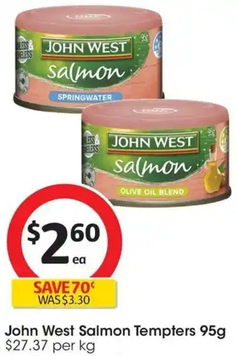 Coles John West Salmon Tempters 95g offer