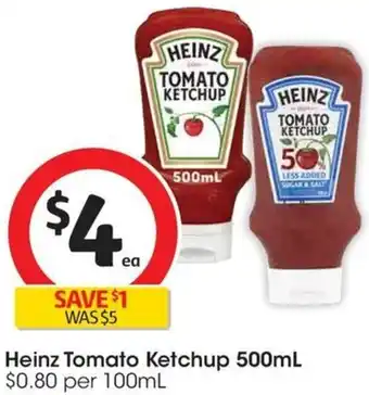 Coles Heinz Tomato Ketchup 500mL offer