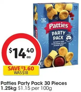 Coles Patties Party Pack 30 Pieces 1.25kg offer