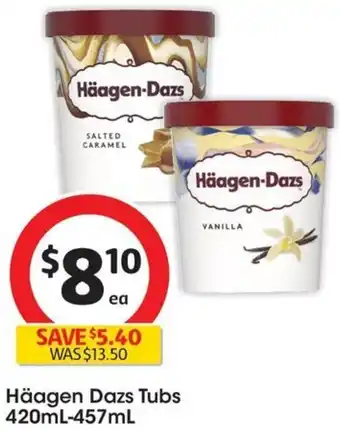 Coles Häagen Dazs Tubs 420mL-457mL offer