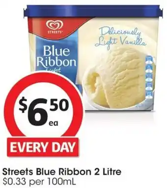 Coles Streets Blue Ribbon 2 Litre offer