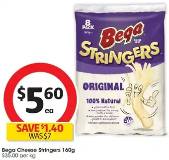 Coles Bega Cheese Stringers 160g offer