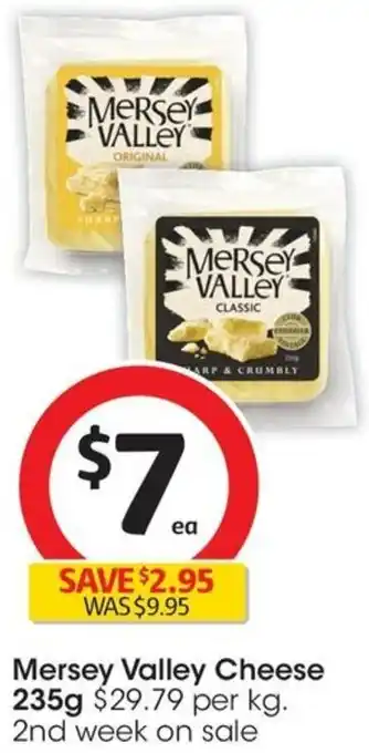 Coles Mersey Valley Cheese 235g offer