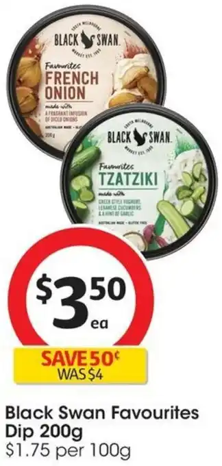 Coles Black Swan Favourites Dip 200g offer