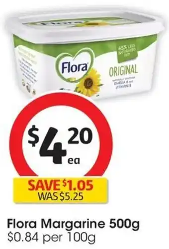 Coles Flora Margarine 500g offer