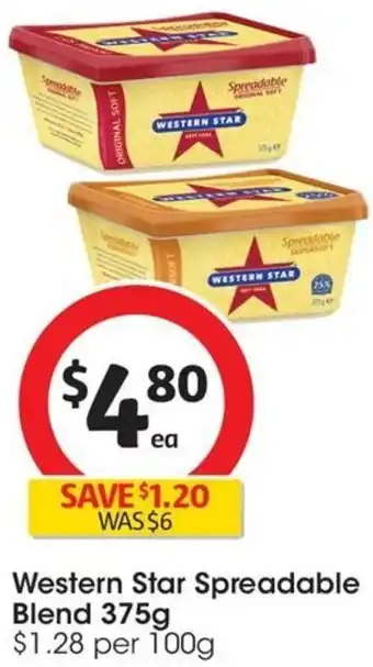 Coles Western Star Spreadable Blend 375g offer