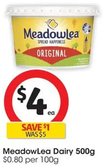 Coles MeadowLea Dairy 500g offer