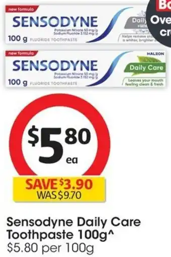 Coles Sensodyne Daily Care Toothpaste 100g offer