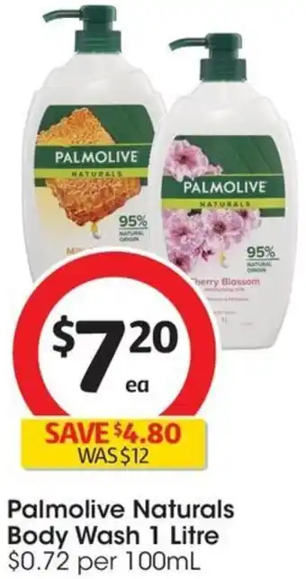 Coles Palmolive Naturals Body Wash 1 Litre offer