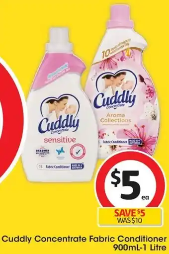 Coles Cuddly Concentrate Fabric Conditioner 900mL-1 Litre offer