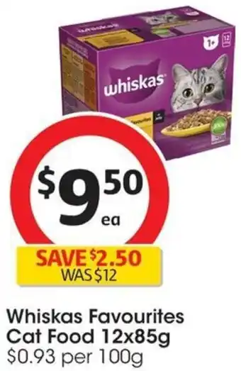 Whiskas Favourites Cat Food 12x85g