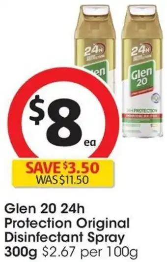 Coles Glen 20 24h Protection Original Disinfectant Spray 300g offer