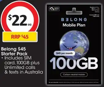 Coles Belong $45 Starter Pack offer