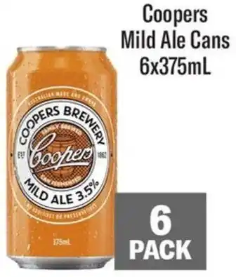 Coles Coopers Mild Ale Cans 6x375mL offer