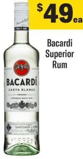 Coles Bacardi Superior Rum offer
