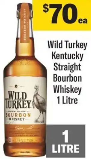 Coles Wild Turkey Kentucky Straight Bourbon Whiskey 1 Litre offer