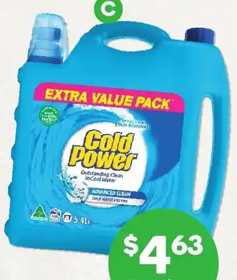 Woolworths Cold Power Advanced Clean Laundry Liquid 5.4 Litre offer