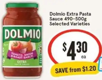 IGA Dolmio Extra Pasta Sauce 490-500g offer