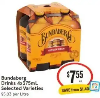 IGA Bundaberg Drinks 4x375mL offer