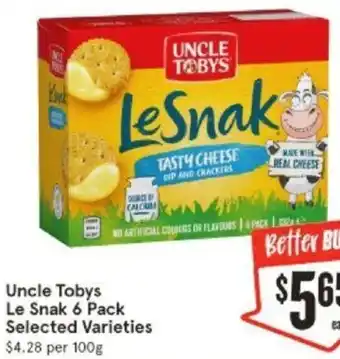 IGA Uncle Tobys Le Snak 6 Pack offer