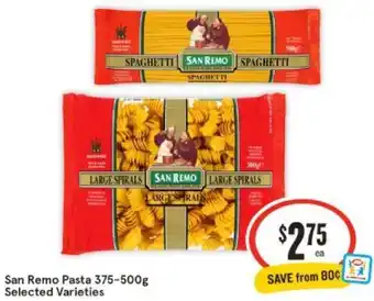 IGA San Remo Pasta 375-500g offer